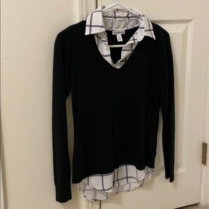 Croft & Barrow Sweater w/ Collar (Black)